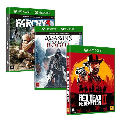 Xbox One Red Dead Redemption2+assassins Creed Rogue+far Cry3